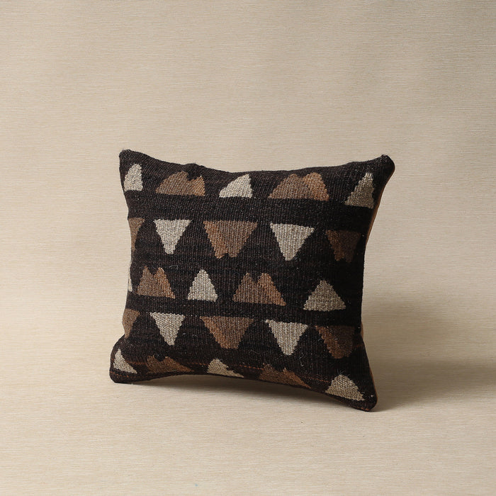 16" Double Vision kilim cushion in dark brown