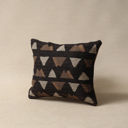16" Double Vision kilim cushion in dark brown