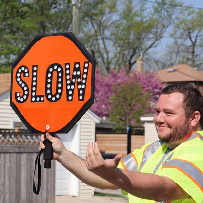 18" LED Lighted Reflective Paddle Stop Sign