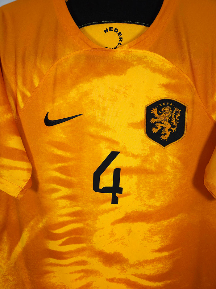 2022-23 Netherlands Home Shirt Virgil #4 - detailed view