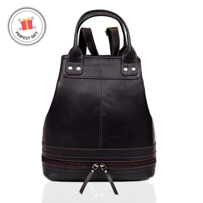 3-in-1 Convertible Leather Backpack Tote Handbag