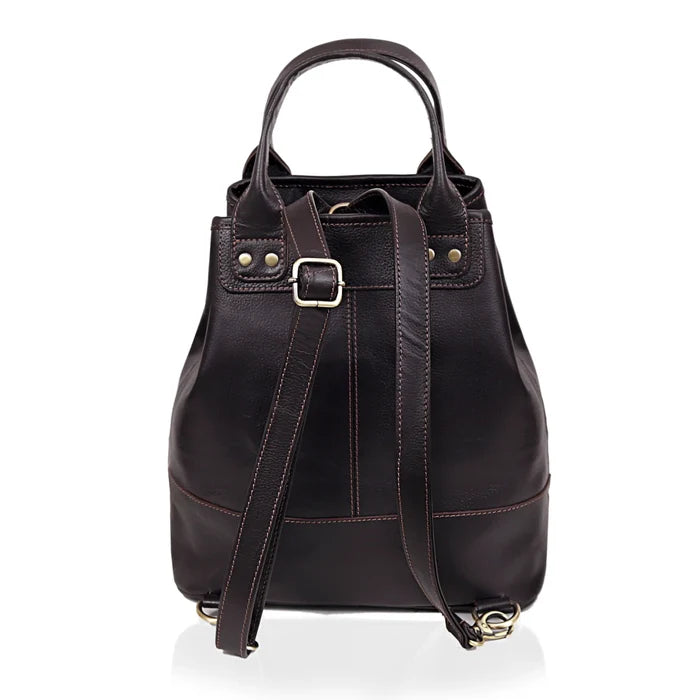 3-in-1 Convertible Leather Backpack Tote Handbag