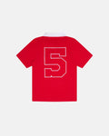 5th AURA SLIM POLO RED - red slim fit polo shirt, back view - Cold Culture