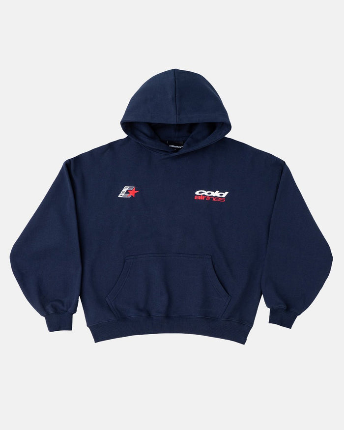AIRLINES HOODIE MARINE BLUE - COLD CULTURE