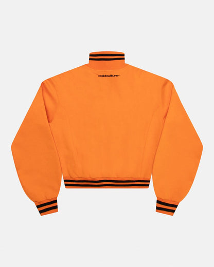 AMSTERDAM JACKET PERSIMMON ORANGE - orange zip-up hoodie, back view - Cold Culture