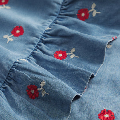 Anneliese Ruffle Pillowcase - Poppy Standard