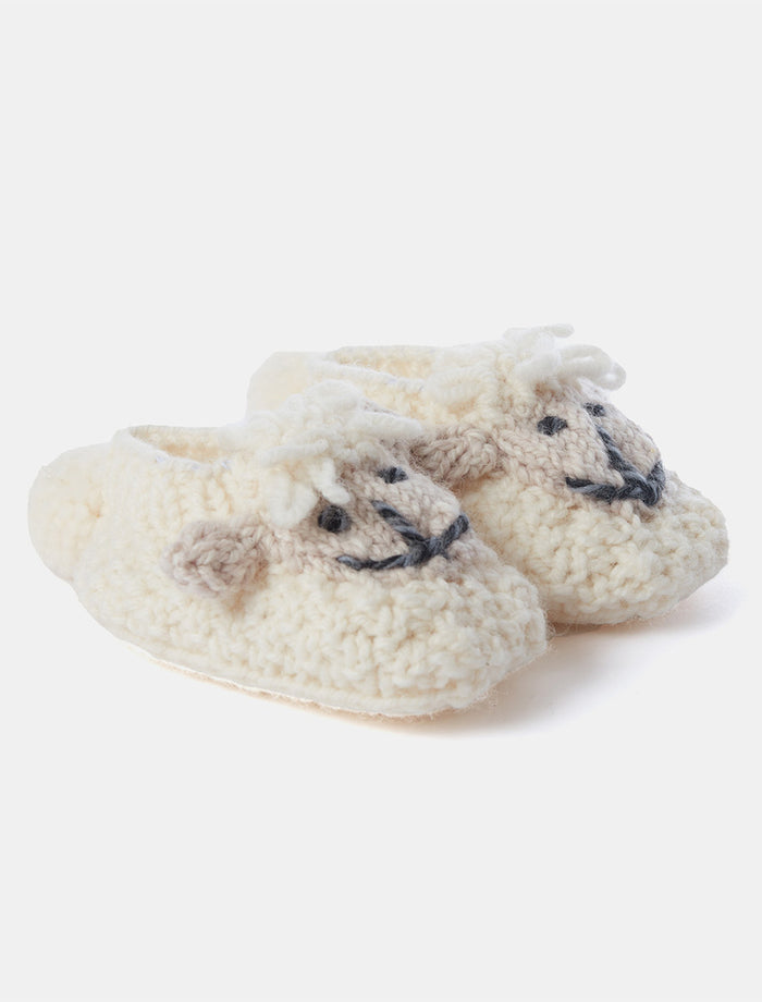 Baby Shepley Aran Booties - White #color-white