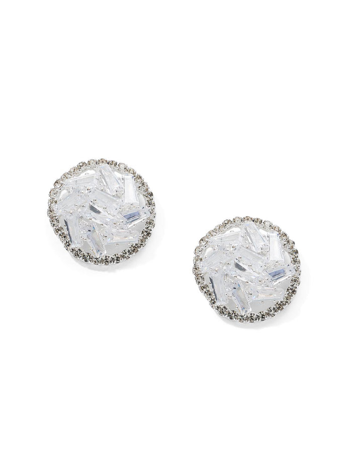 Baguette Button Earrings
