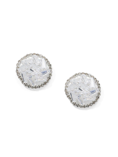 Baguette Button Earrings