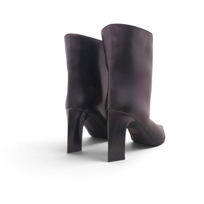 BALENCIAGA BLACK LEATHER BOOTIES - SIZE 38