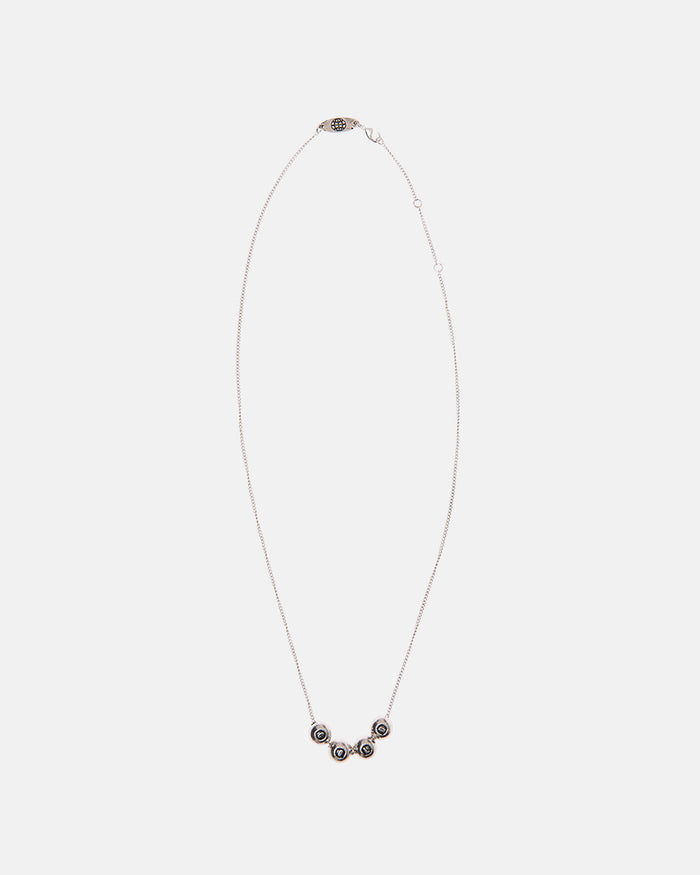 BALLS NECKLACE - silver ball bead necklace, flat lay - Cold Culture