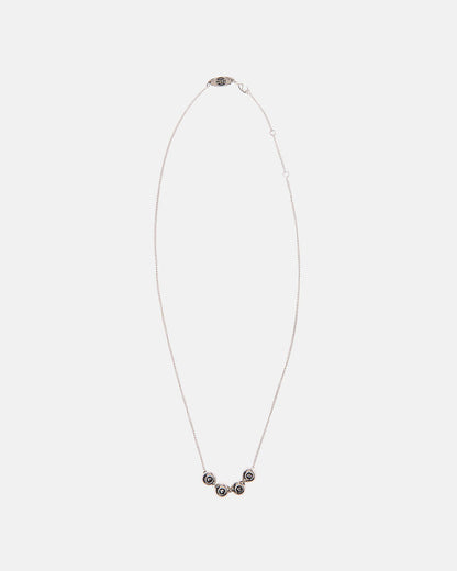 BALLS NECKLACE - silver ball bead necklace, flat lay - Cold Culture