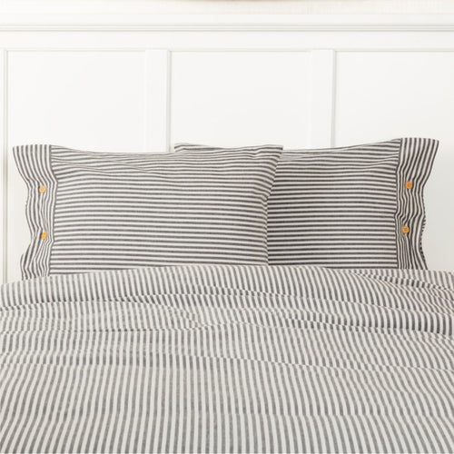 Barn Gray & White Ticking Sham-Lange General Store