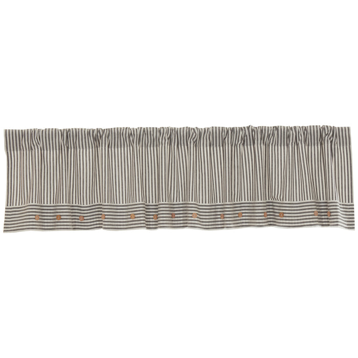 Barn Gray & White Ticking Valance-Lange General Store