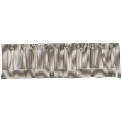Barn Gray & White Ticking Valance-Lange General Store