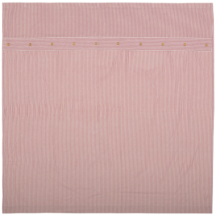 Barn Red & White Ticking Shower Curtain-Lange General Store