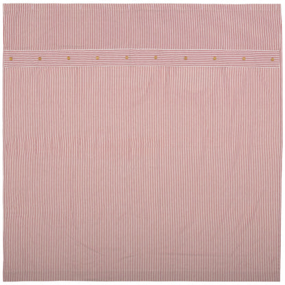 Barn Red & White Ticking Shower Curtain-Lange General Store