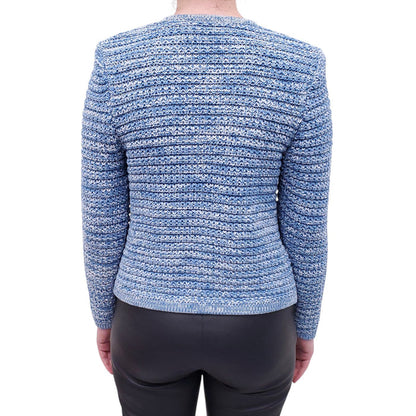 BA&SH LIGHT BLUE KNIT JACKET - SIZE S