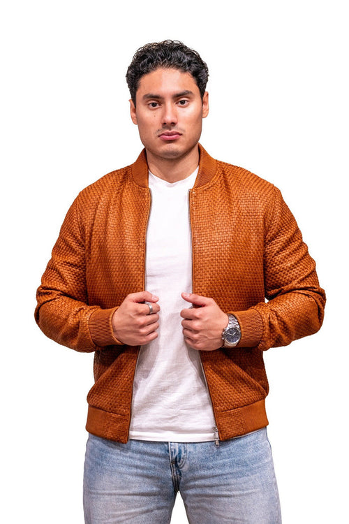 Basket Weave Jacket Mens