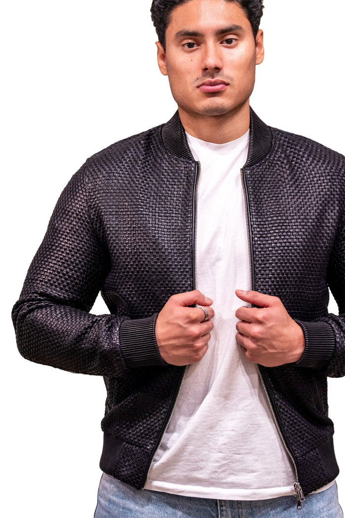 Basket Weave Jacket Mens