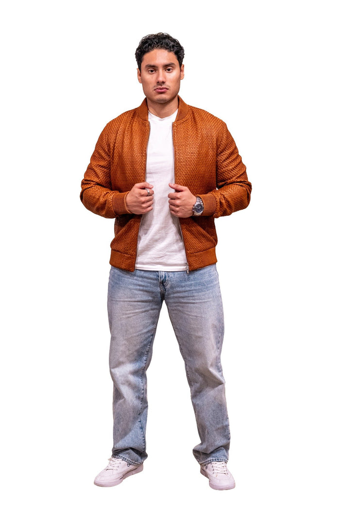 Basket Weave Jacket Mens