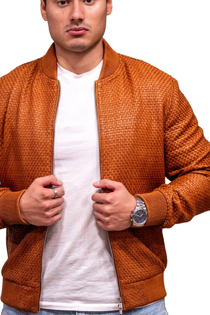 Basket Weave Jacket Mens