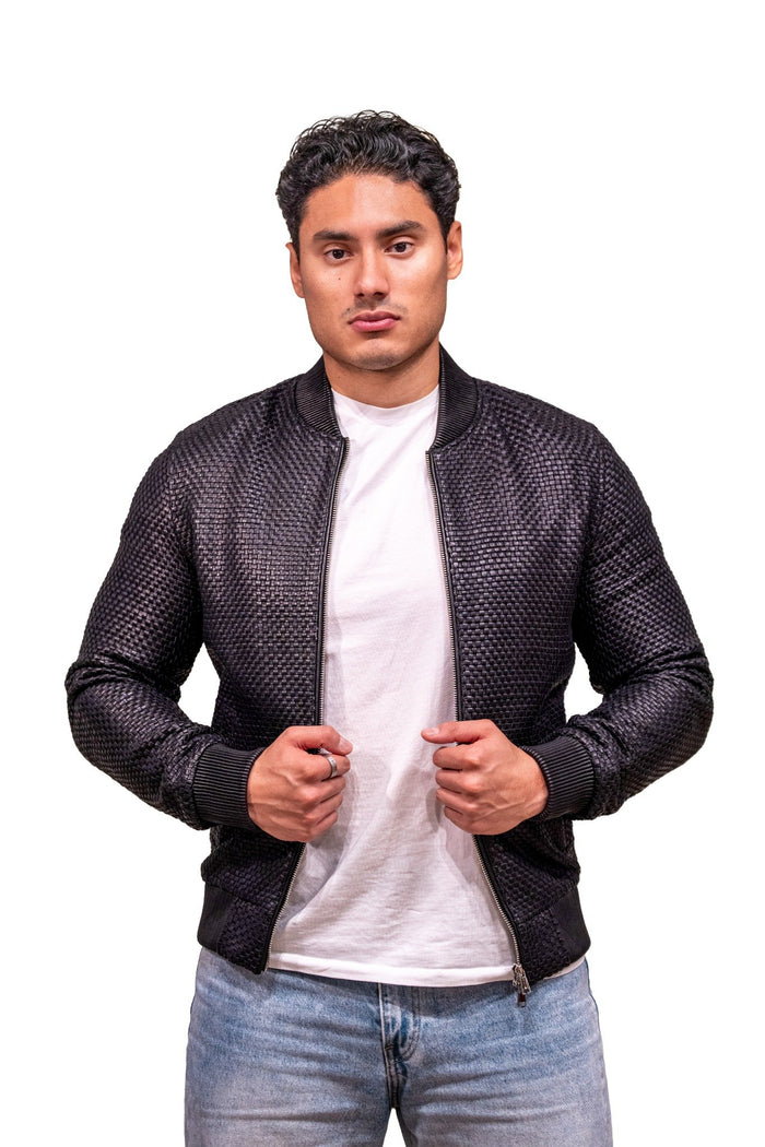 Basket Weave Jacket Mens