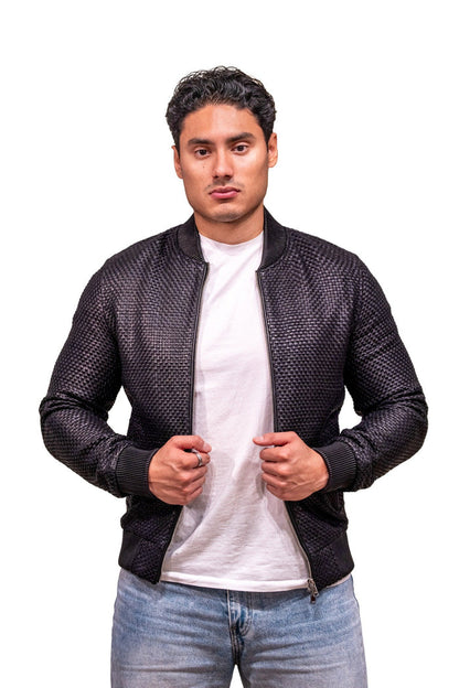 Basket Weave Jacket Mens