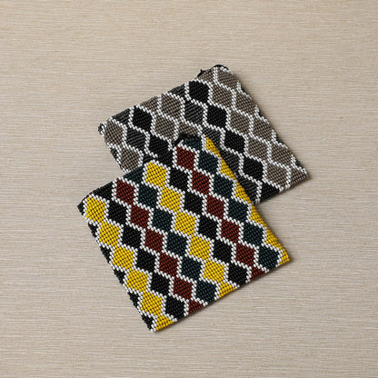 Beaded square coin purse