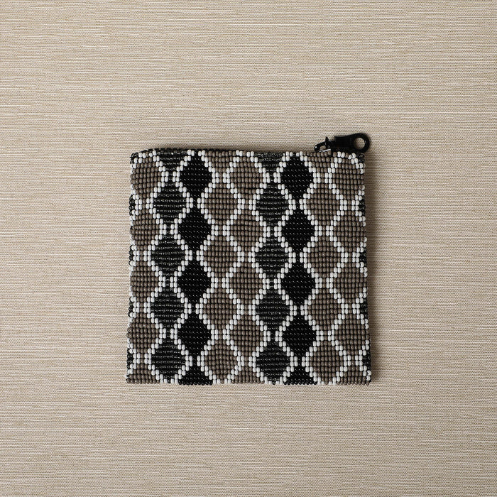 Beaded square coin purse