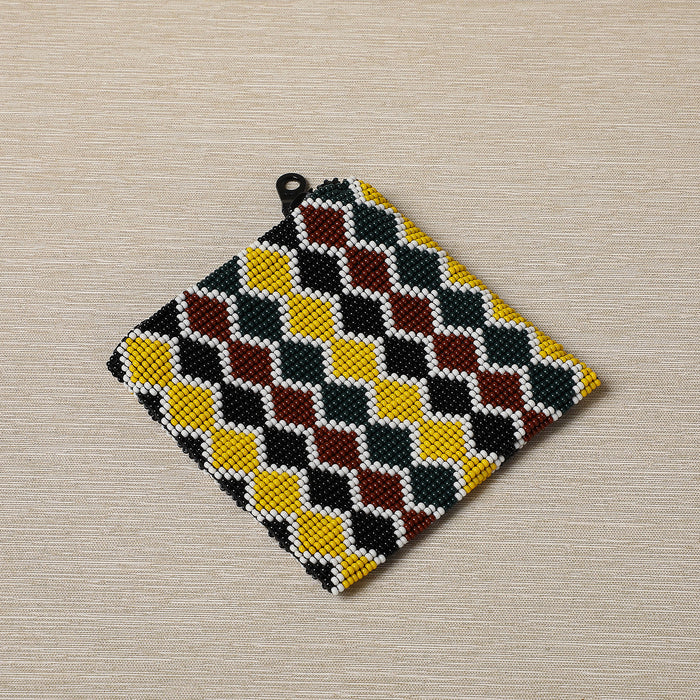 Beaded square coin purse