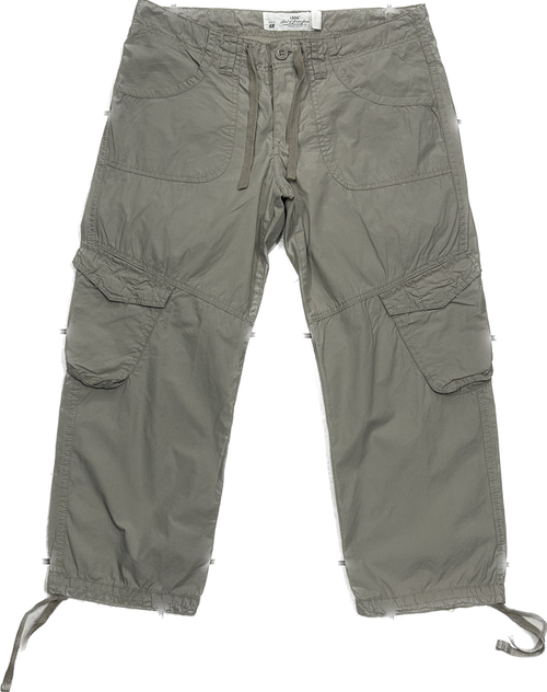 Beige Capri Cargo Pants