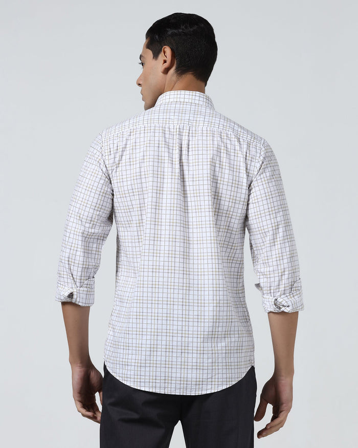 Beige Check Shirt - Flintor