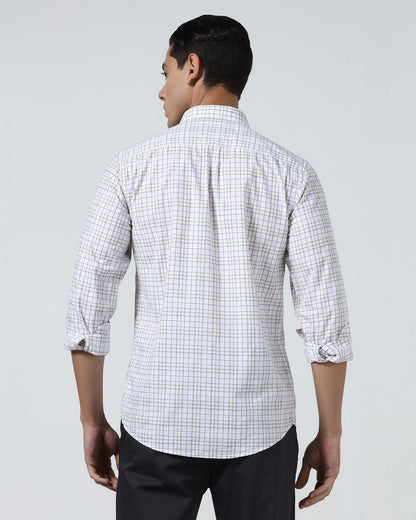 Beige Check Shirt - Flintor