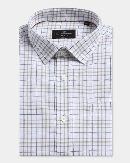 Beige Check Shirt - Flintor