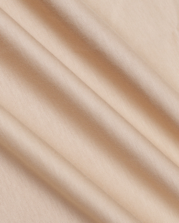 Beige Crew Neck Solid T-Shirt - Peralta