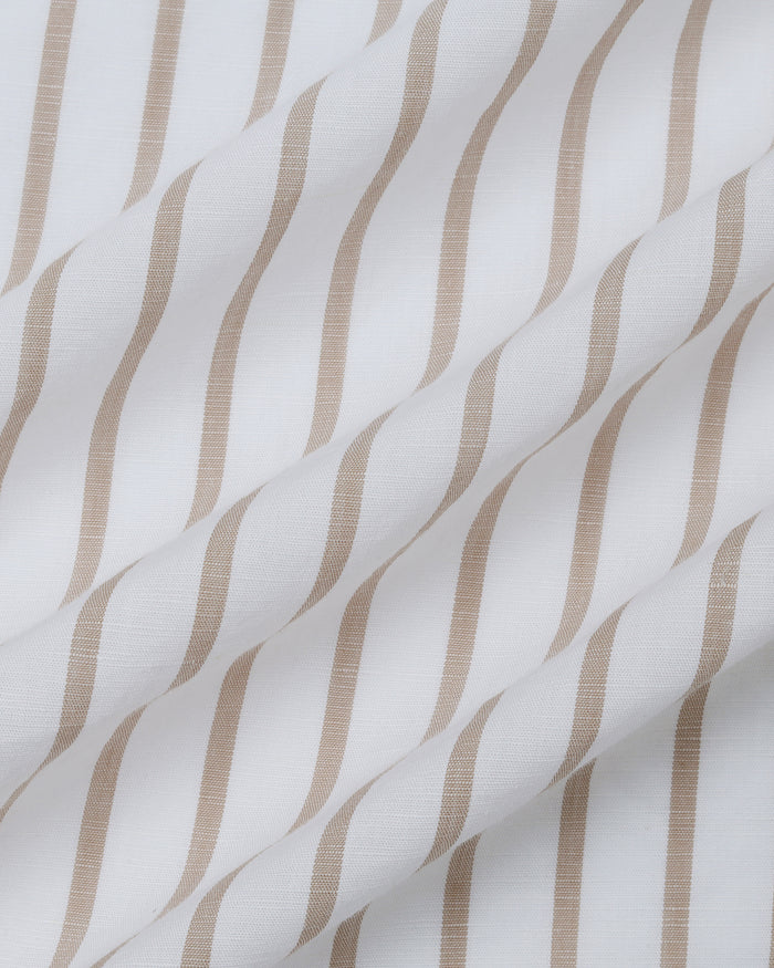 Beige Linen Stripe Shirt - Marzel