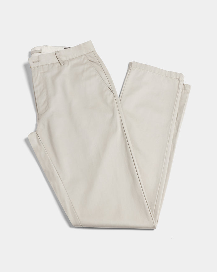 Beige Solid Khakis - Pine