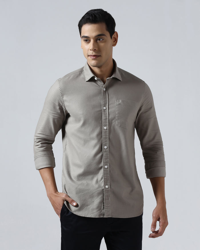 Beige Textured Shirt - Solter
