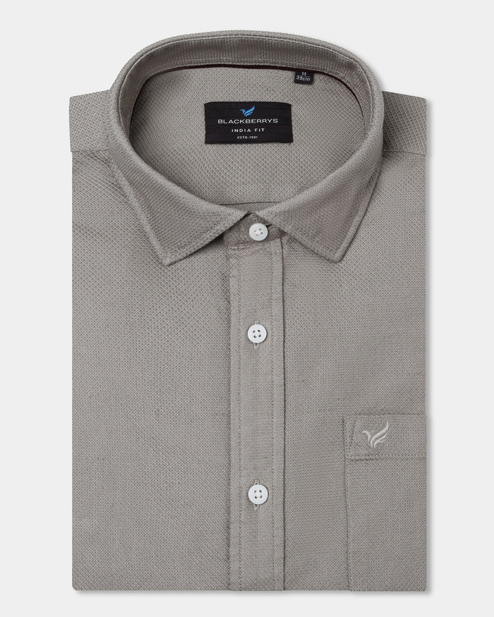 Beige Textured Shirt - Solter
