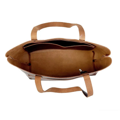 Bella Buffalo Leather Tote Bag Brown