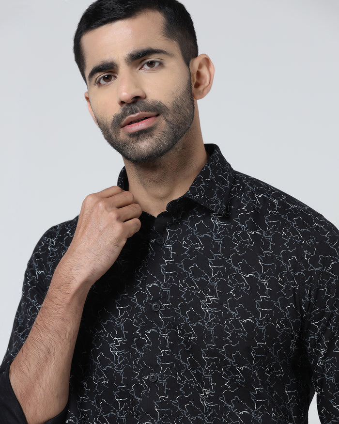 Black Printed Shirt - Hoden