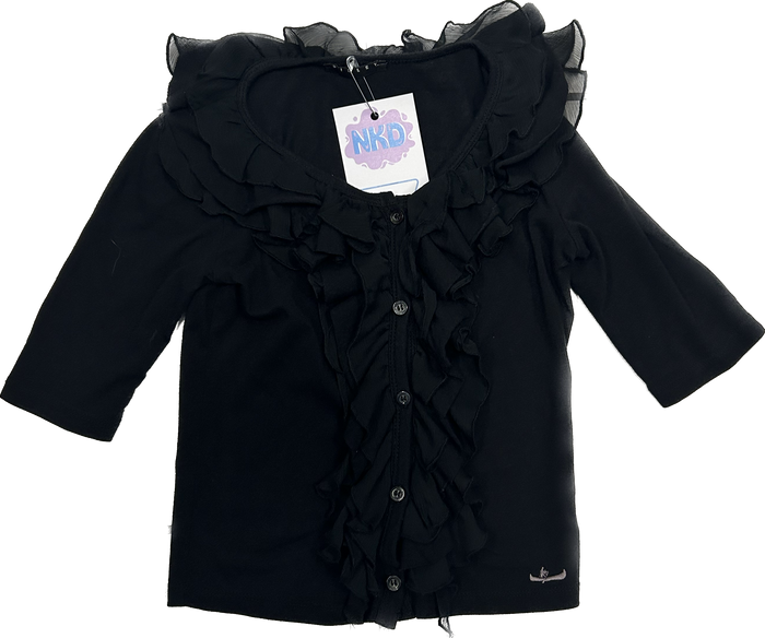 Black Ruffled Top