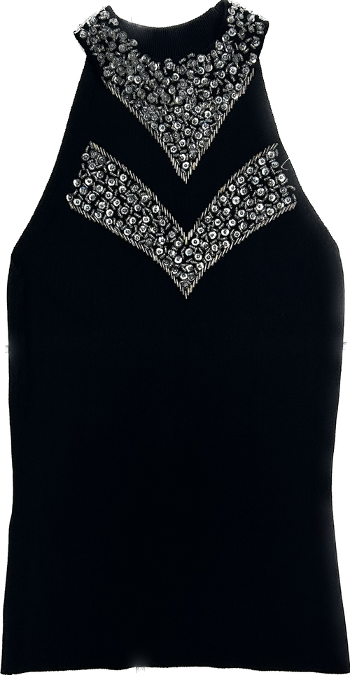 Black Shiny Going Out Top
