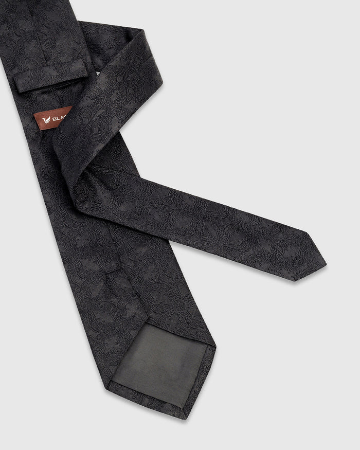 Black Silk Jacquard Tie - Wade