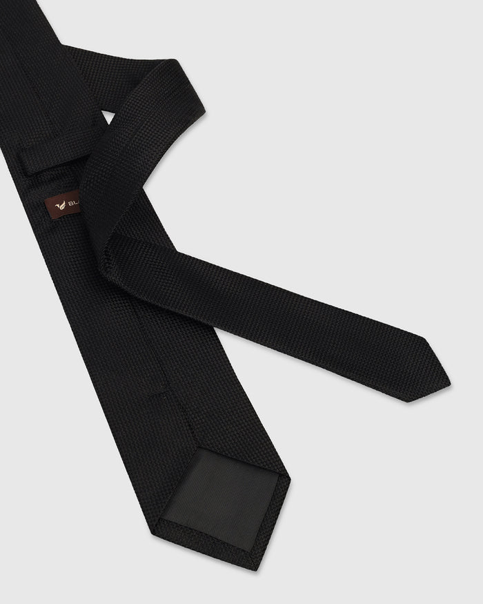 Black Silk Printed Tie - Waldorf