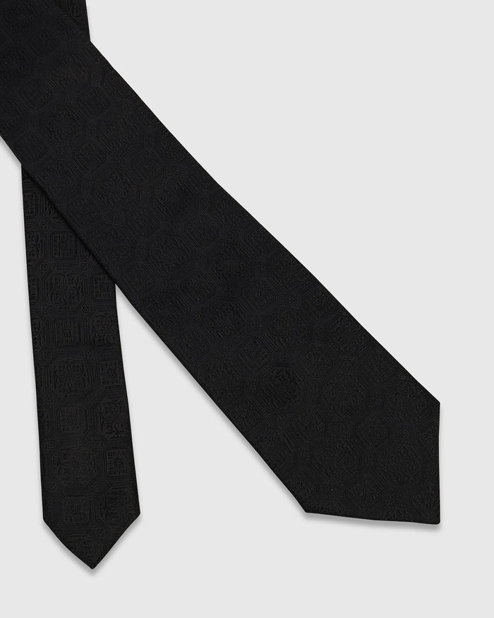 Black Solid Tie - Willibald