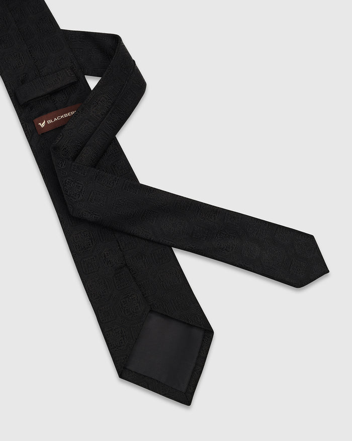 Black Solid Tie - Willibald
