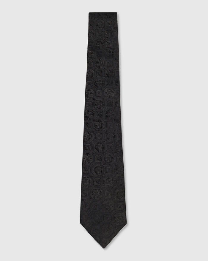 Black Solid Tie - Willibald