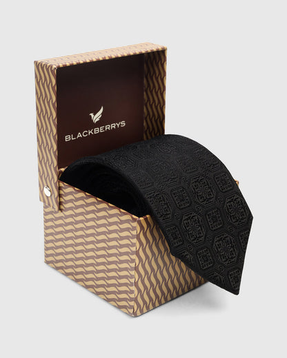 Black Solid Tie - Willibald